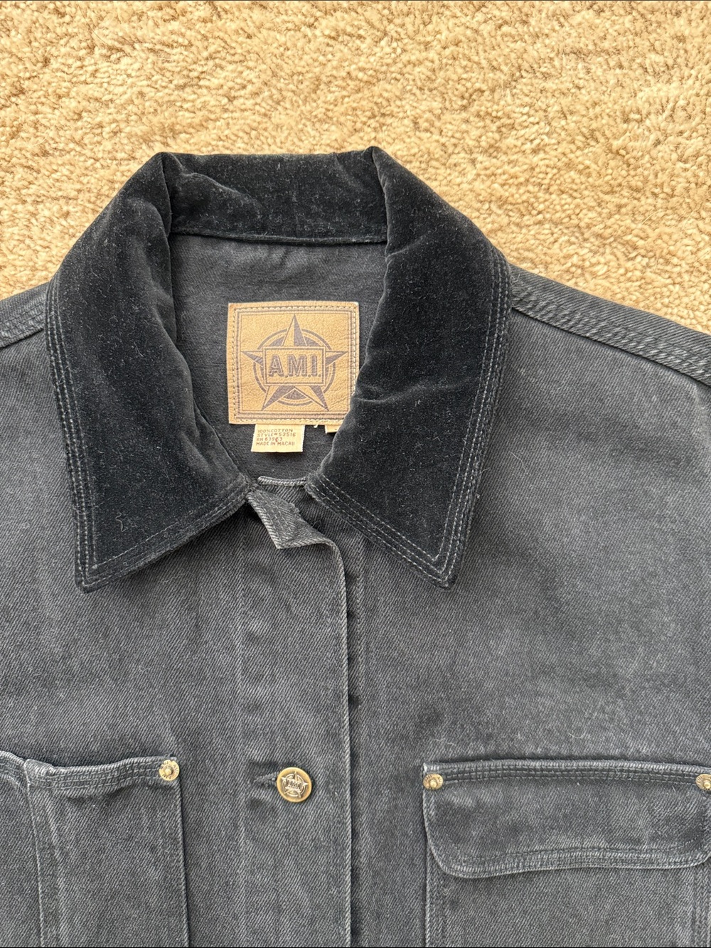Vintage AMI Men's Black Cotton Field Jacket // M // Y2K - Picture 6 of 15